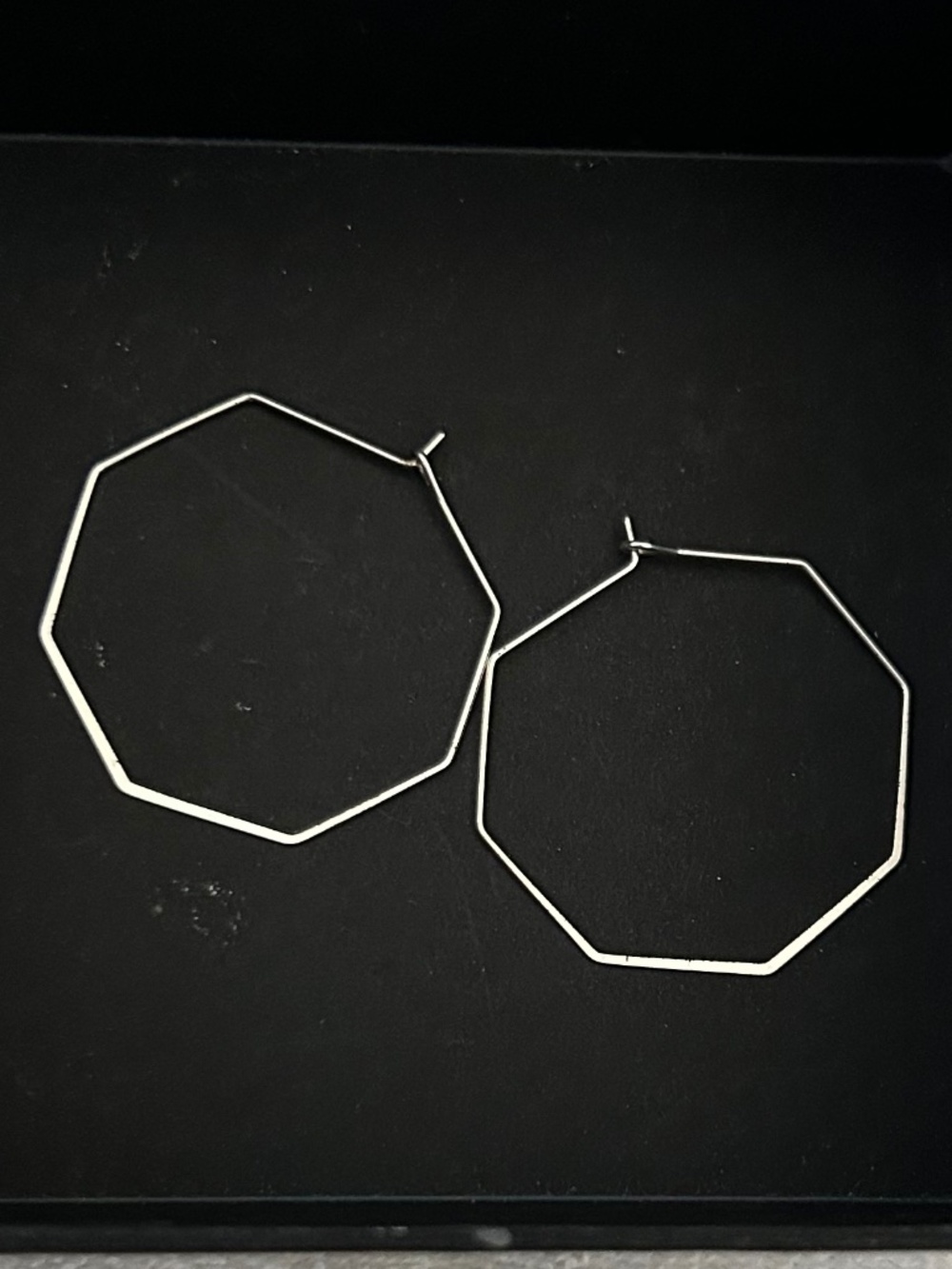 silver octagonal earrings